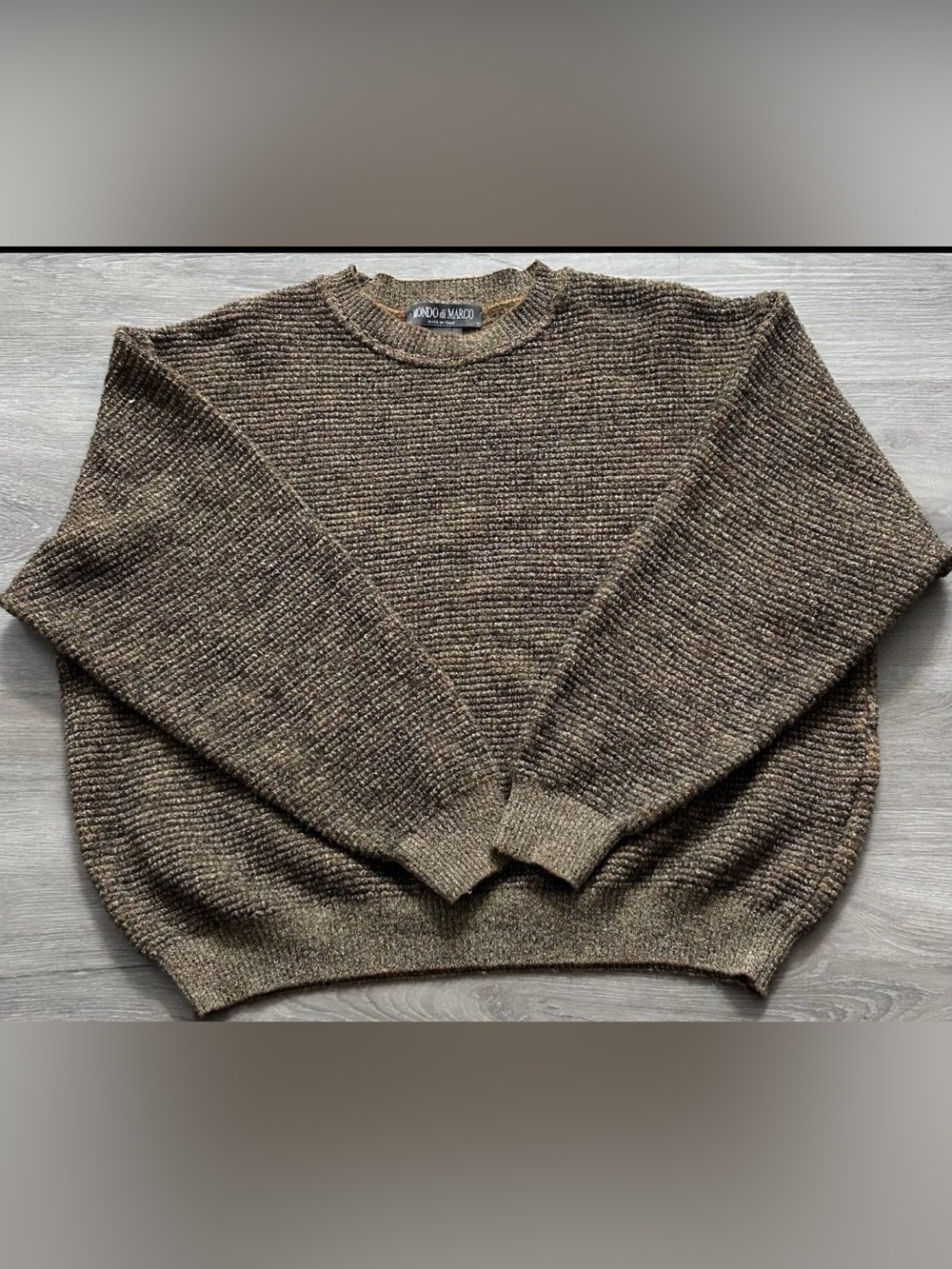 Mondo di Marco Merino Wool Blend Sweater Men's XL Made in Italy Earth Tone Knit